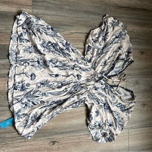 Cupshe Blue and White Floral Dress